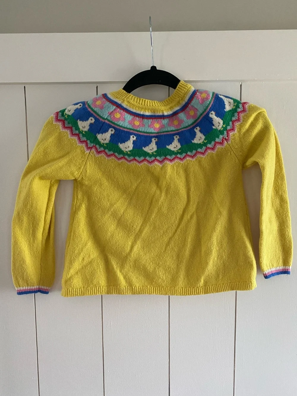 Mini Boden Yellow Duck Cardigan Sweater